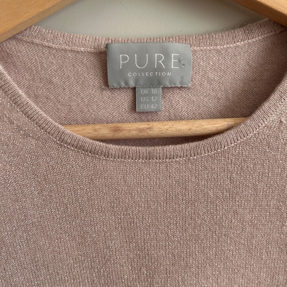 Pure Collection Sweater Cashmere Blend Size 12 Pink Shimmer Winter READ DESC - Picture 2 of 9